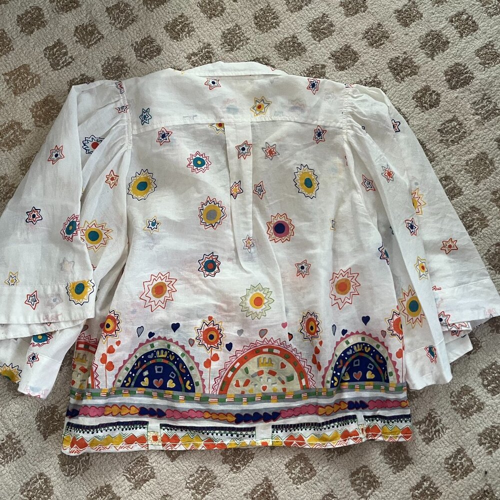 Anthropologie Maeve Eliot popover bell sleeves boho top women's size M - Picture 5 of 5